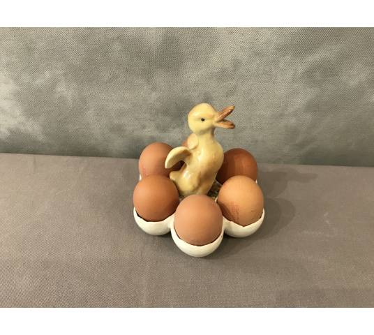 Support à oeufs  canard  en faïence vers 1900