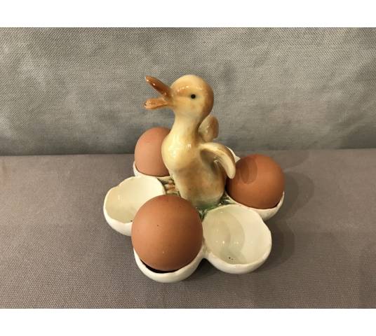 Support à oeufs  canard  en faïence vers 1900