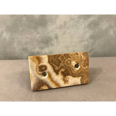 Small bronze cat on a marble base from the late 19th century