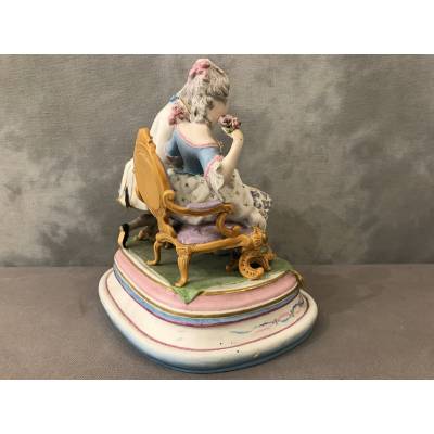 Subject in biscuit porcelain from the late 19th century