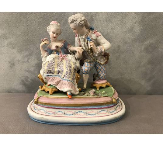 Subject in biscuit porcelain from the late 19th century