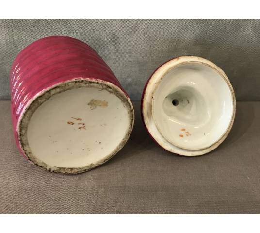 Old magot earthenware tobacco jar from the 19th century