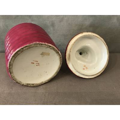 Old magot earthenware tobacco jar from the 19th century