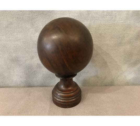 Solid wood staircase ball from the 19th century