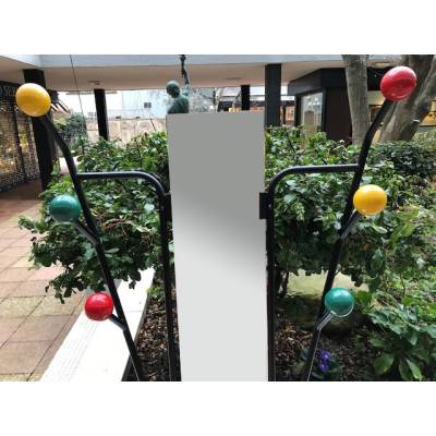 Black iron ball coat rack from the 1970s after Roger Ferraud