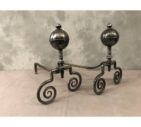Pair of old wrought iron caterpillars from the 18th century