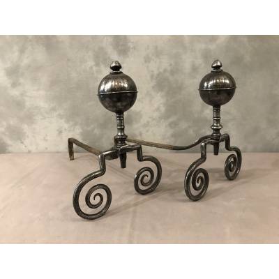 Pair of old wrought iron caterpillars from the 18th century
