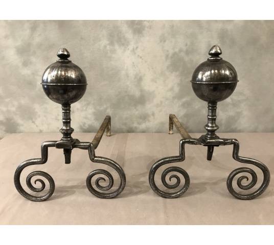Pair of old wrought iron caterpillars from the 18th century