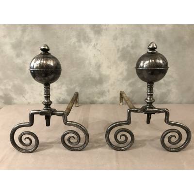 Pair of old wrought iron caterpillars from the 18th century