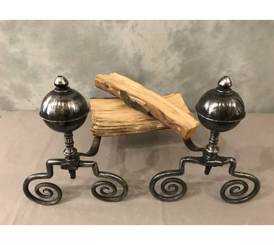 Pair of old wrought iron caterpillars from the 18th century