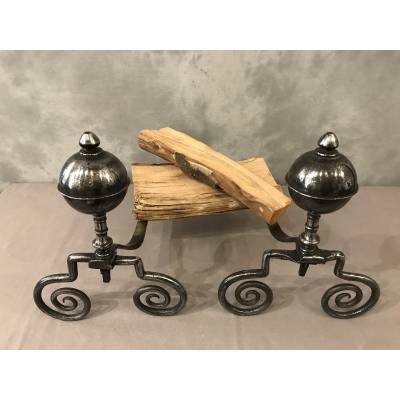 Pair of old wrought iron caterpillars from the 18th century