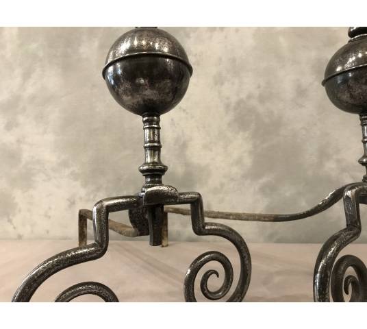 Pair of old wrought iron caterpillars from the 18th century