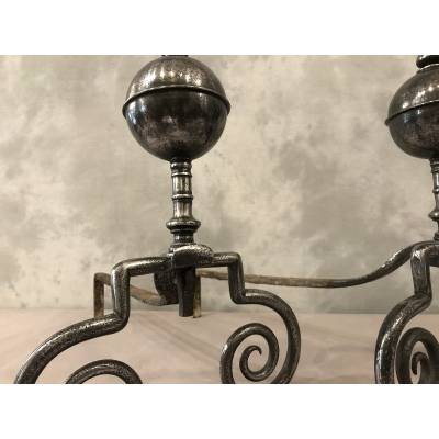 Pair of old wrought iron caterpillars from the 18th century