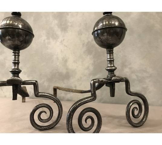 Pair of old wrought iron caterpillars from the 18th century