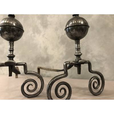 Pair of old wrought iron caterpillars from the 18th century