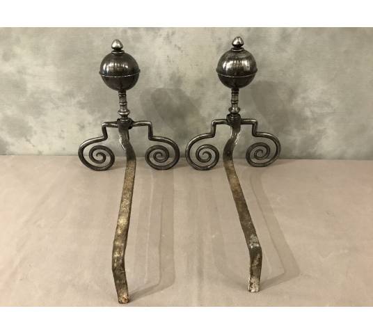 Pair of old wrought iron caterpillars from the 18th century