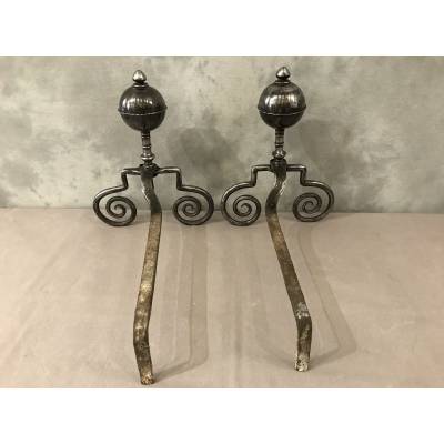 Pair of old wrought iron caterpillars from the 18th century