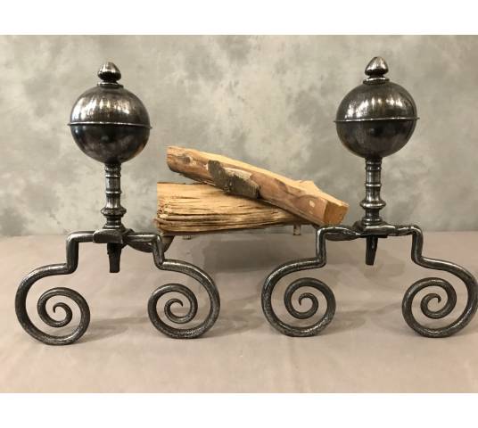 Pair of old wrought iron caterpillars from the 18th century