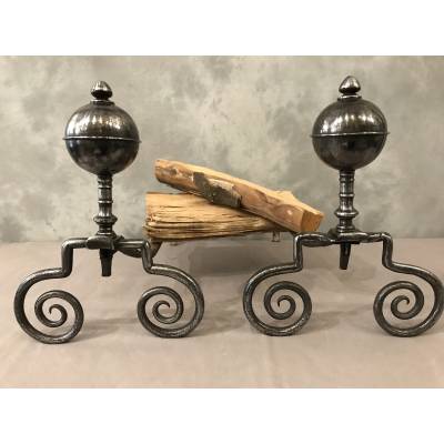 Pair of old wrought iron caterpillars from the 18th century
