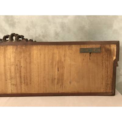 Set of 6 coat racks, bronze coat hooks on wood from the 19th century