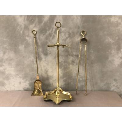 Brass fireplace servant from the 19th century Charles X