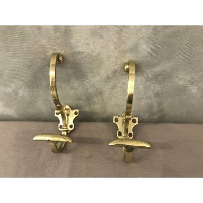 Pair of coat racks, 19th century coat hooks in bronze