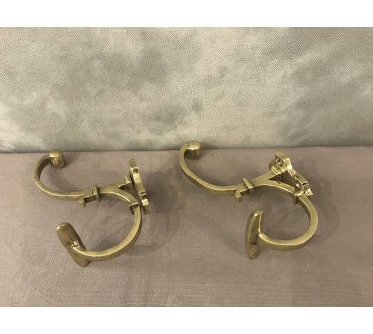Pair of coat racks, 19th century coat hooks in bronze
