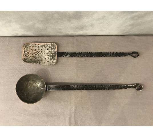A ladle and a copper skimmer from the 18th century