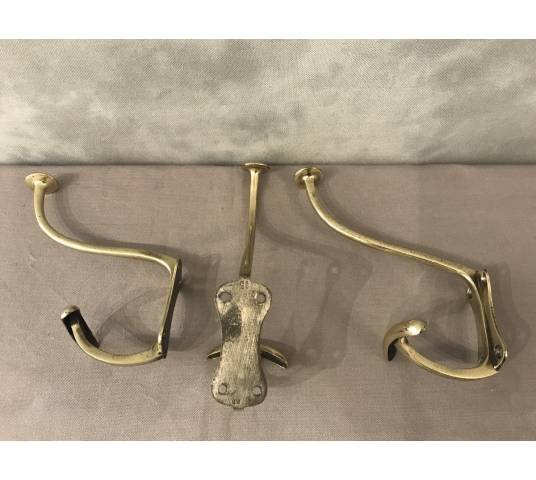 Set of three coat racks, bronze coat hooks from the 19th century