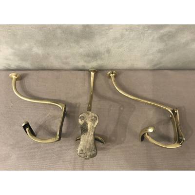 Set of three coat racks, bronze coat hooks from the 19th century