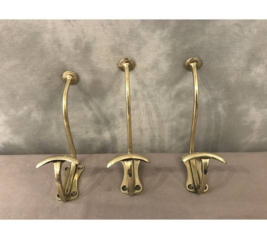 Set of three coat racks, bronze coat hooks from the 19th century