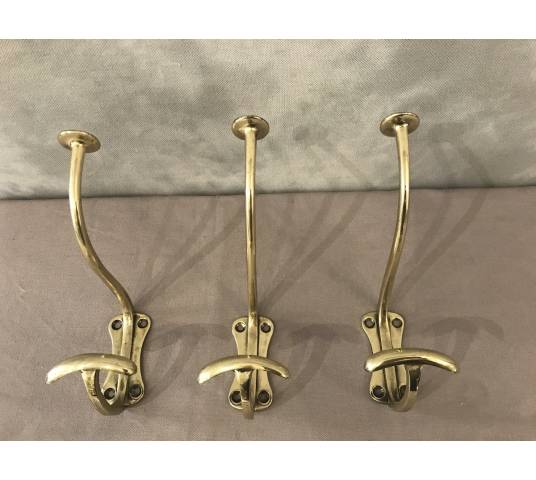 Set of three coat racks, bronze coat hooks from the 19th century
