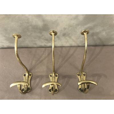 Set of three coat racks, bronze coat hooks from the 19th century