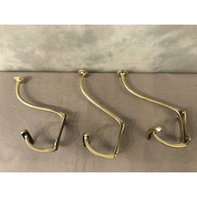 Set of three coat racks, bronze coat hooks from the 19th century