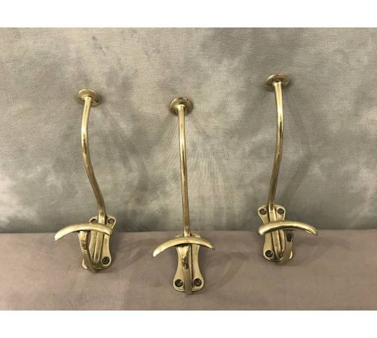Set of three coat racks, bronze coat hooks from the 19th century