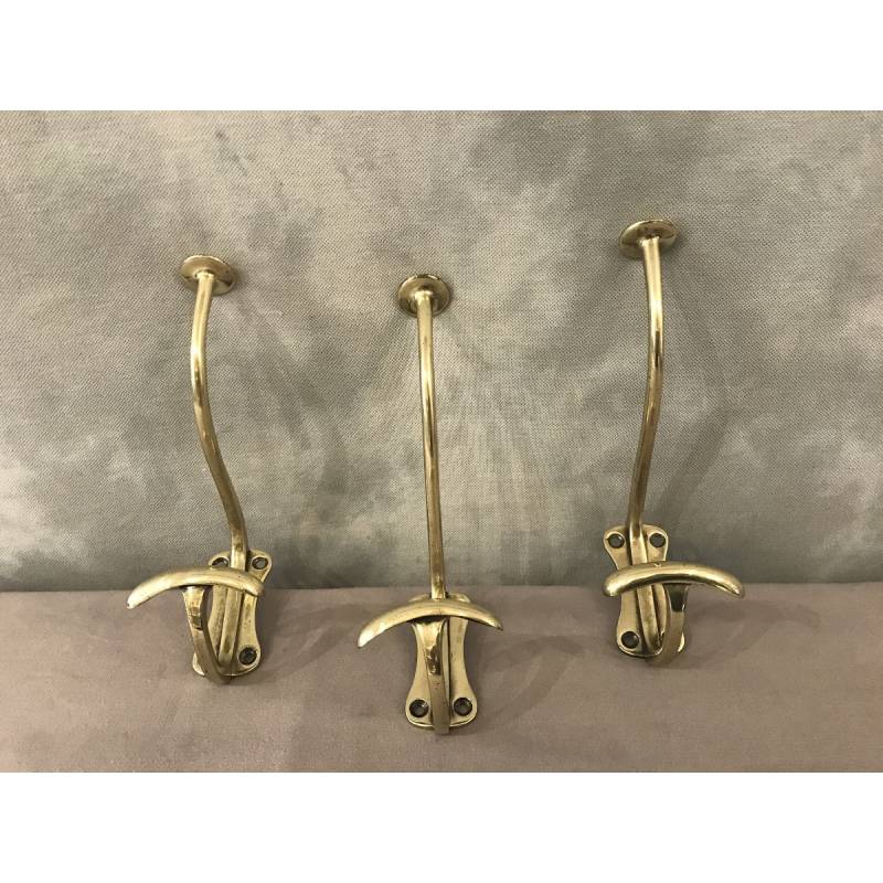 Set of three coat racks, bronze coat hooks from the 19th century