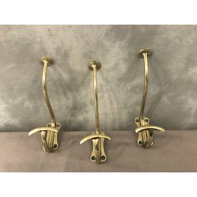 Set of three coat racks, bronze coat hooks from the 19th century