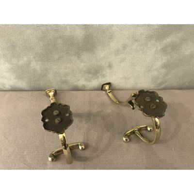 Pair of bronze coat racks from the 19th century