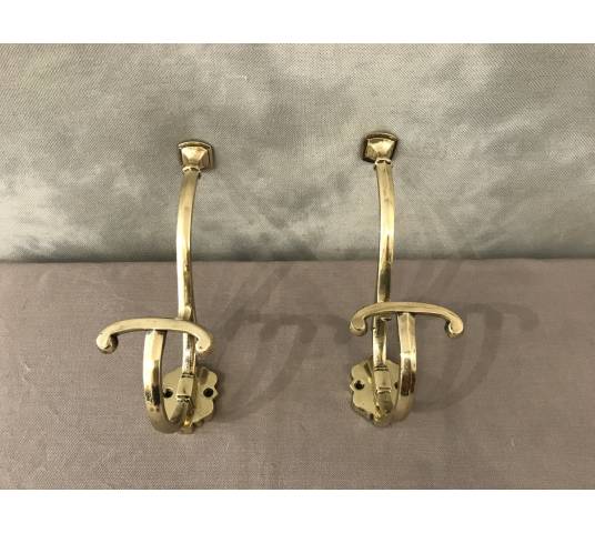 Pair of bronze coat racks from the 19th century