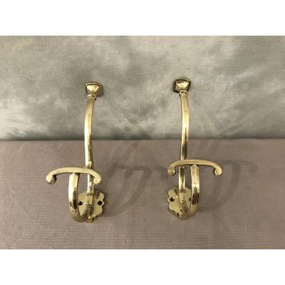 Pair of bronze coat racks from the 19th century