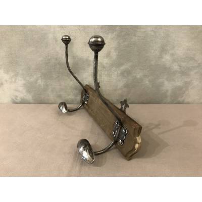 Coat rack, coat hooks on iron wood from the 19th century