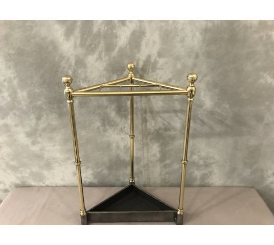Brass triangle-shaped umbrella holder from the 19th century