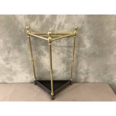 Brass triangle-shaped umbrella holder from the 19th century