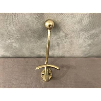 Coat rack, brass coat hook from the 19th century