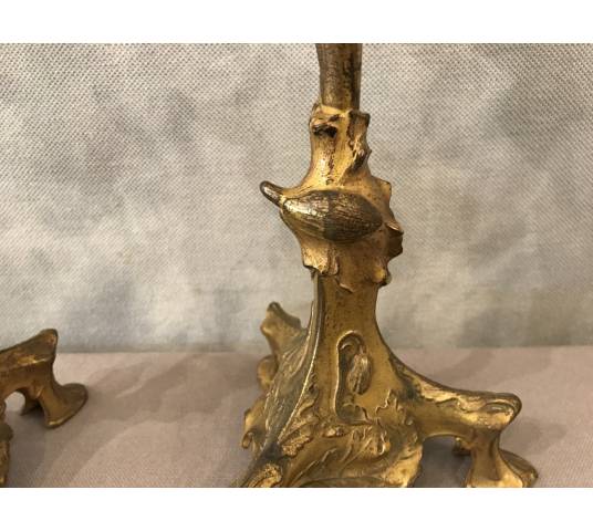 Pair of candle holders in 19th century regulation