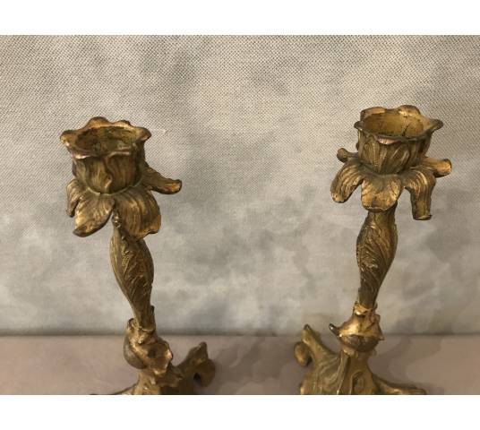 Pair of candle holders in 19th century regulation