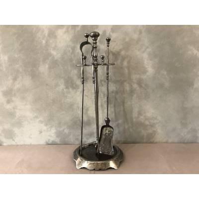 Serviteur de cheminée ancien en fer d'époque 19 ème