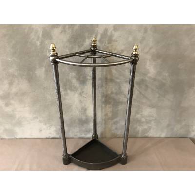 Porte parapluies ancien en fonte et laiton d'époque 19 ème