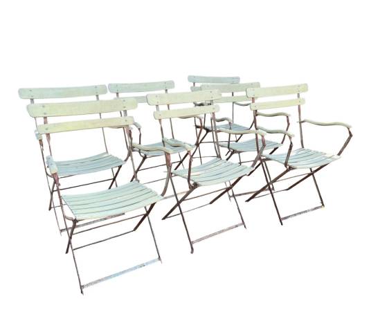 Foldable garden chairs, in pairs or in sets of 9