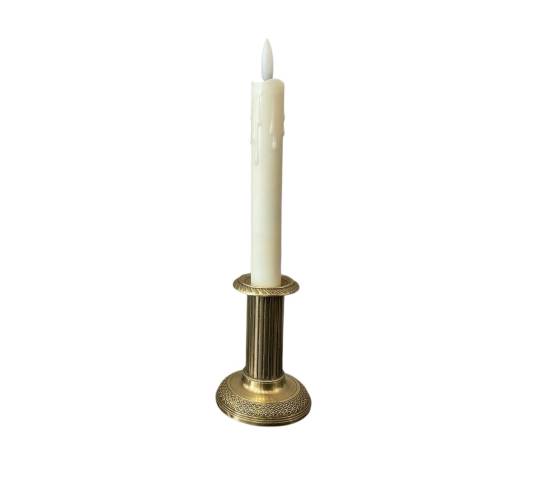 Small old bronze candle holder from the 19th century in Louis XVI style